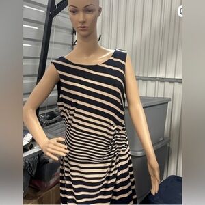 Dress Barn Scoop Neck Short Sleeve Striped MIDI dress size 14